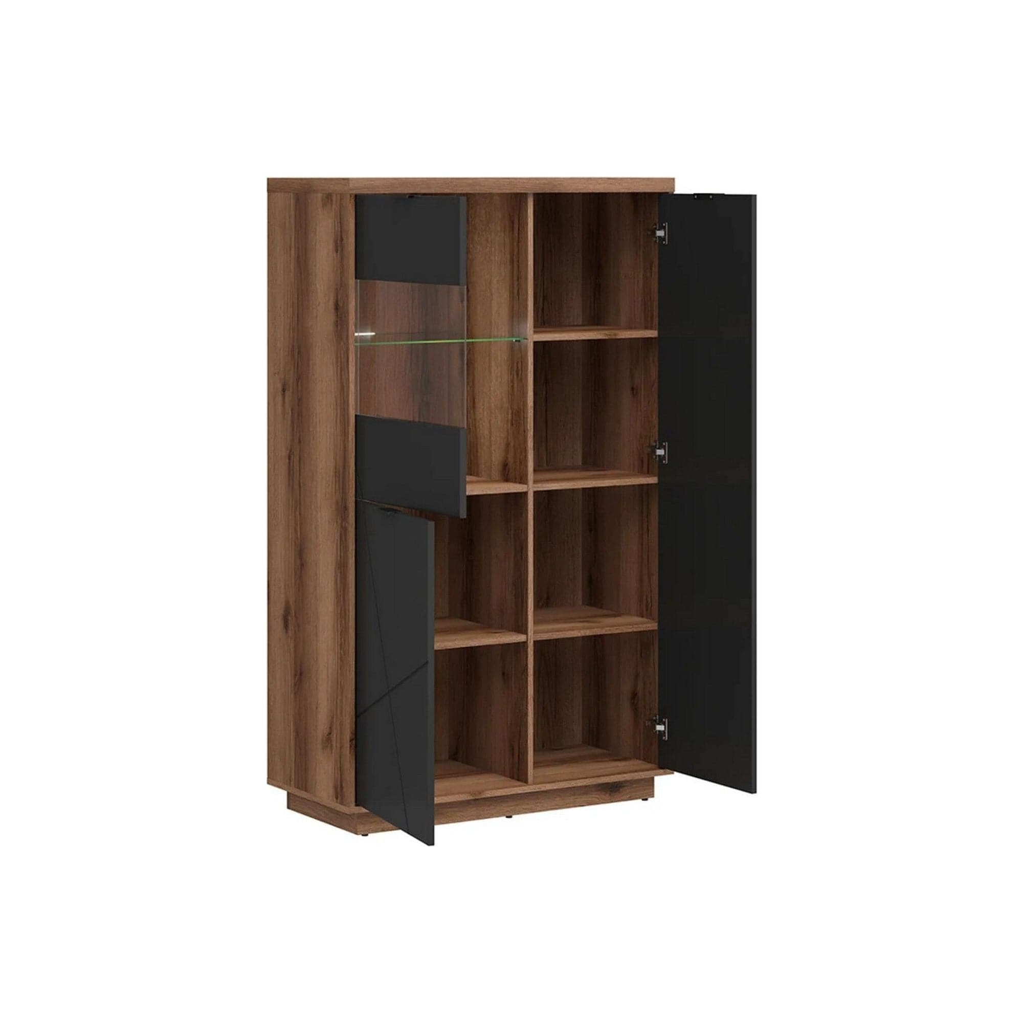 Vitrina BERGEN OCN-28472, nuc/negru mat