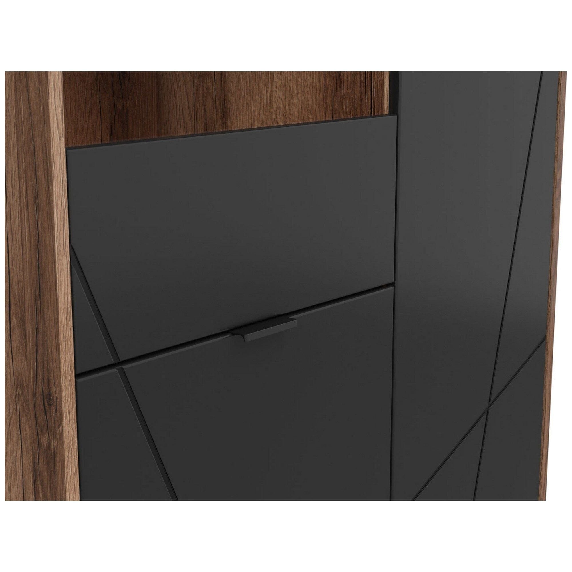 Vitrina BERGEN OCN-28472, nuc/negru mat