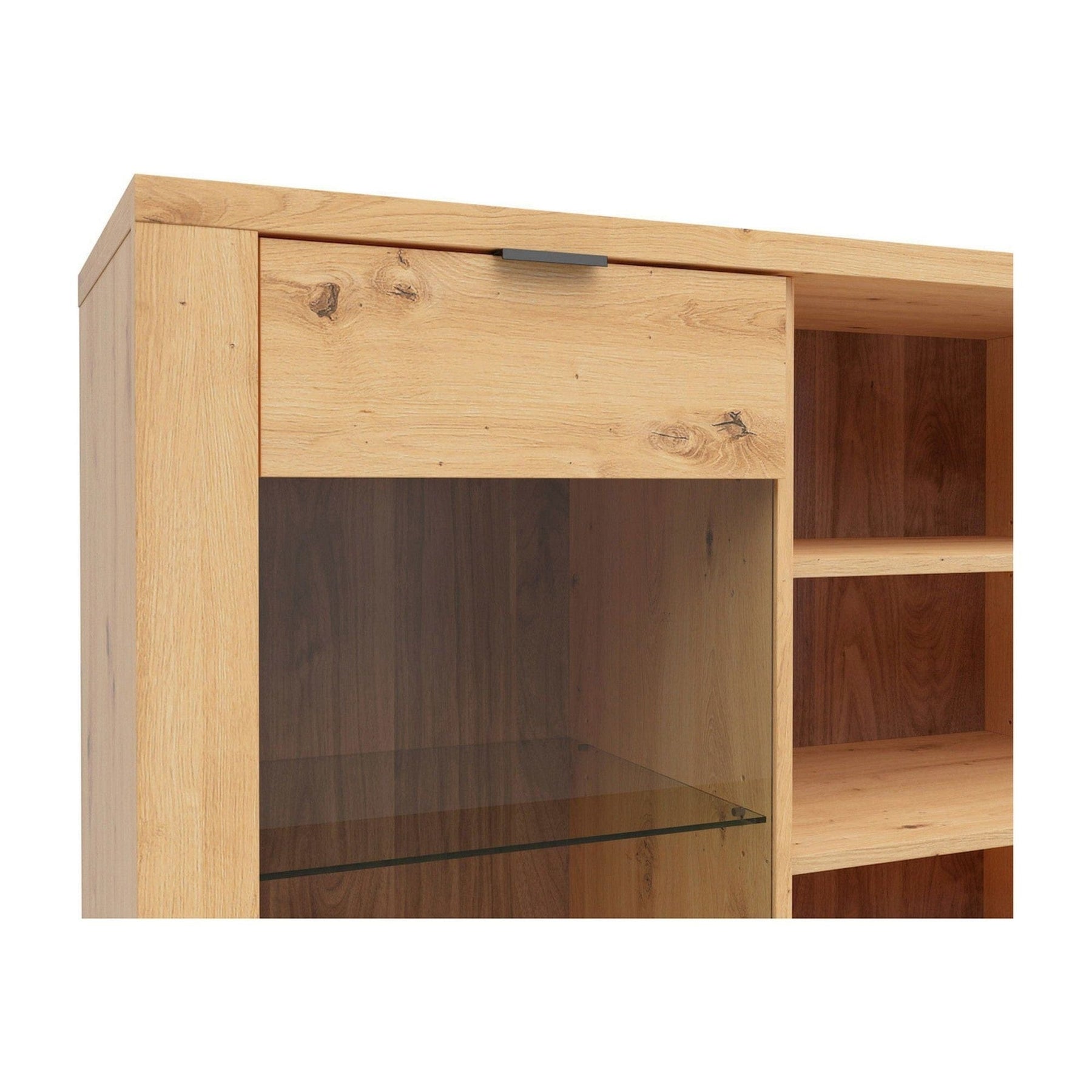 Vitrina BERGEN OCN-28475, stejar artisan/negru