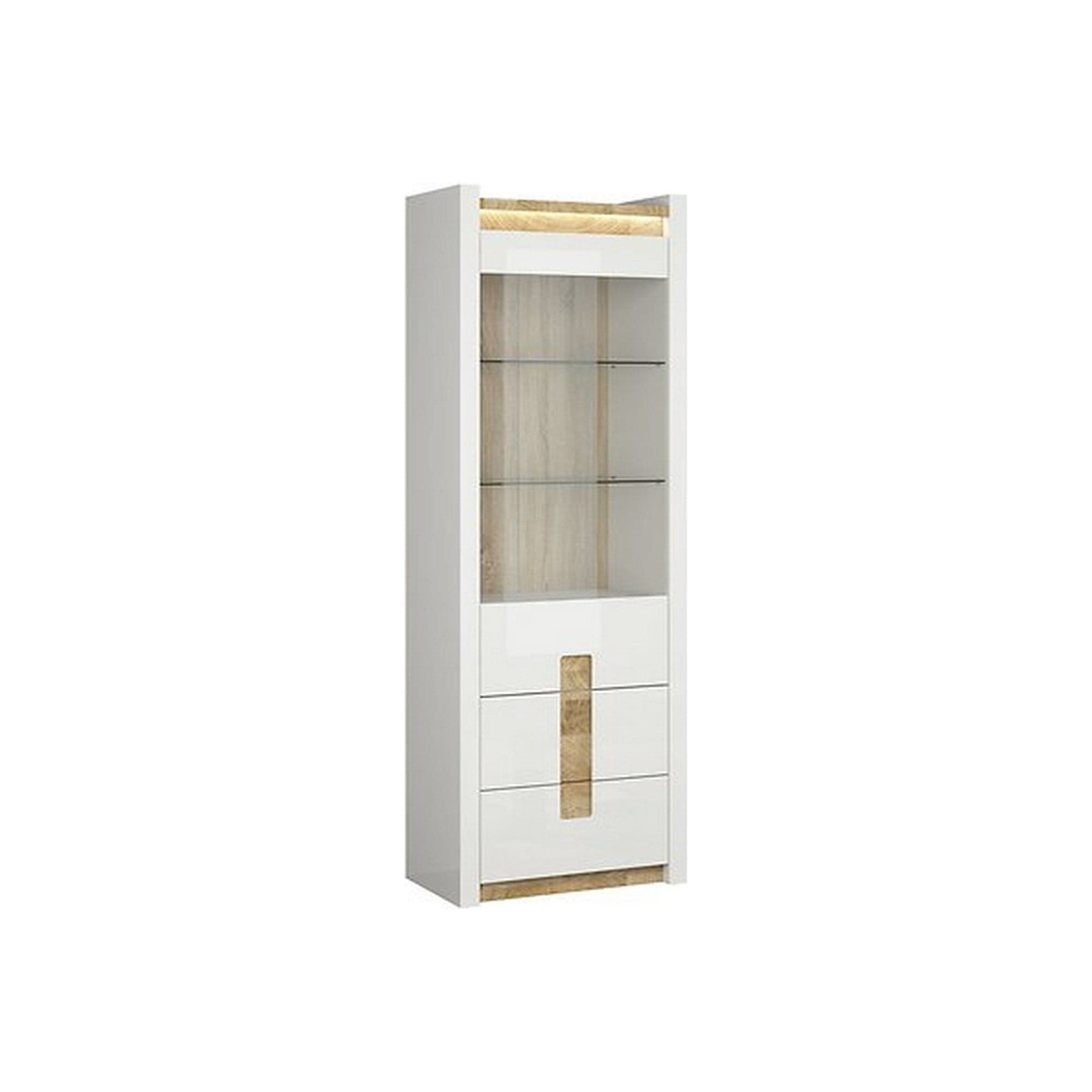 Vitrina BERGEN OCN-28478, alb/stejar deschis