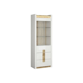 Vitrina BERGEN OCN-28478, alb/stejar deschis