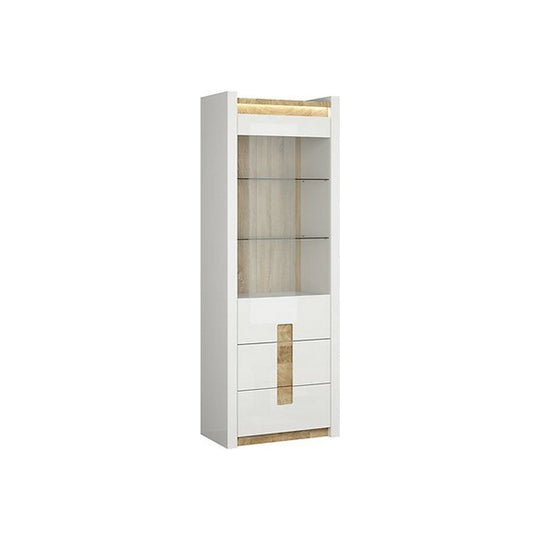 Vitrina BERGEN OCN-28478, alb/stejar deschis