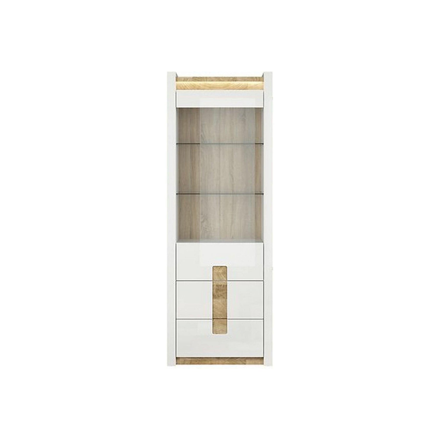 Vitrina BERGEN OCN-28478, alb/stejar deschis