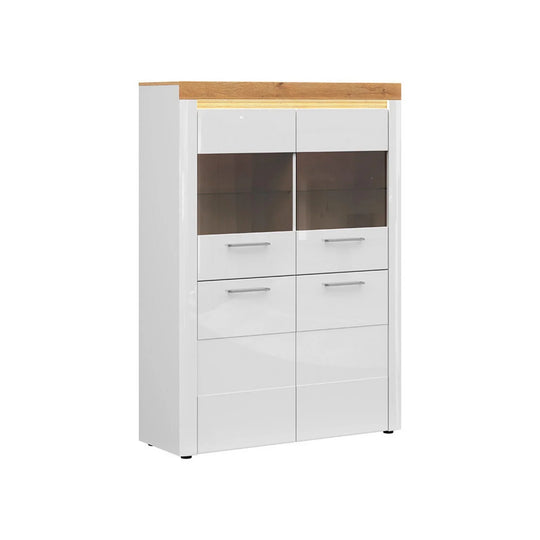 Vitrina BERGEN OCN-28479, alb lucios