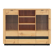 Vitrina BERGEN OCN-28488, stejar artisan/negru