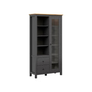 Vitrina BERGEN OCN-28489, gri grafit/stejar artisan