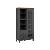 Vitrina BERGEN OCN-28489, gri grafit/stejar artisan