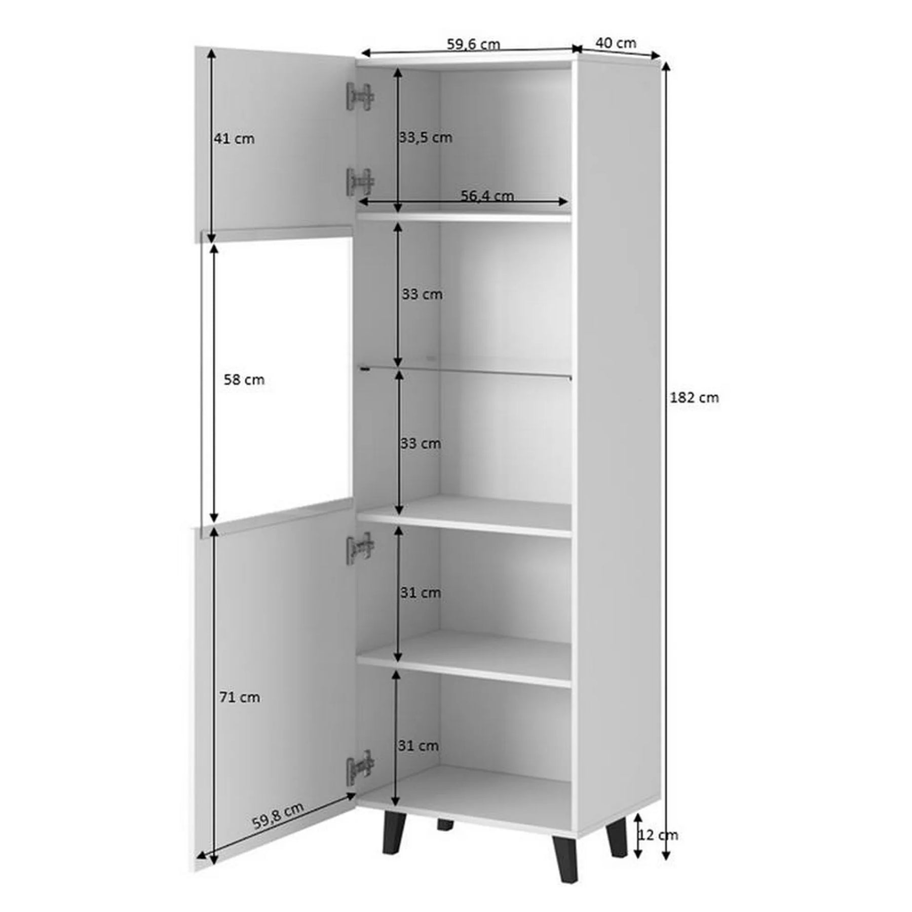 Vitrina HOUSTON OCN-35801, alb