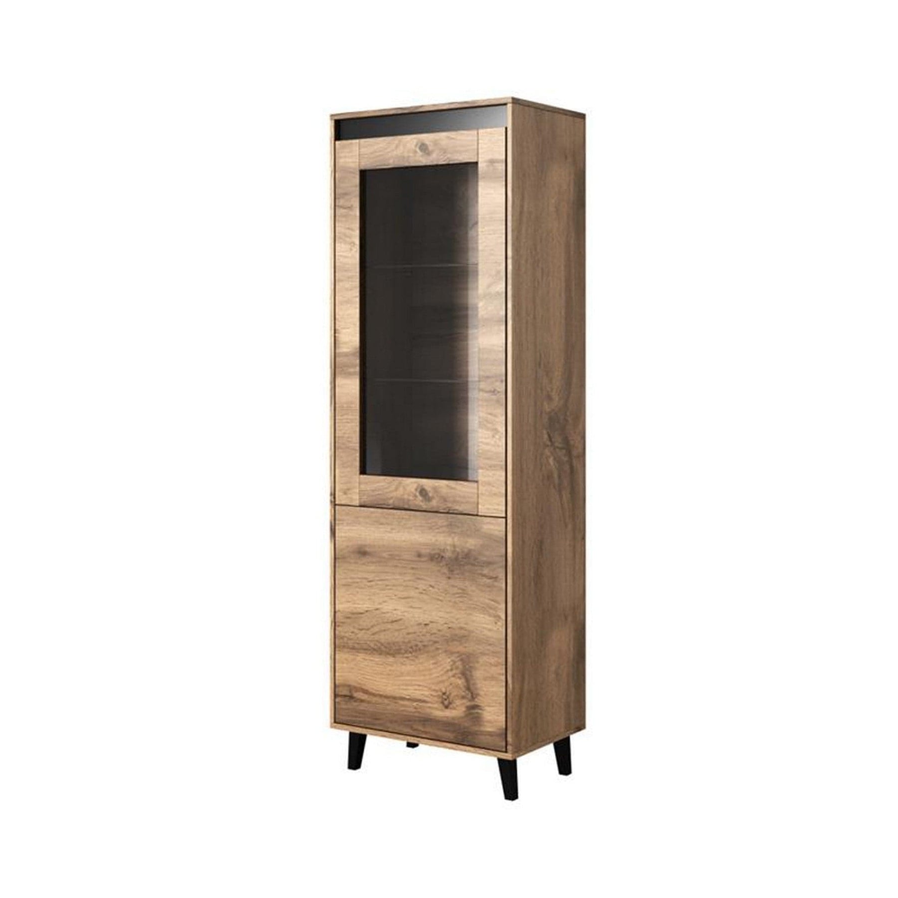 Vitrina HOUSTON OCN-35810, stejar wotan/gri antracit