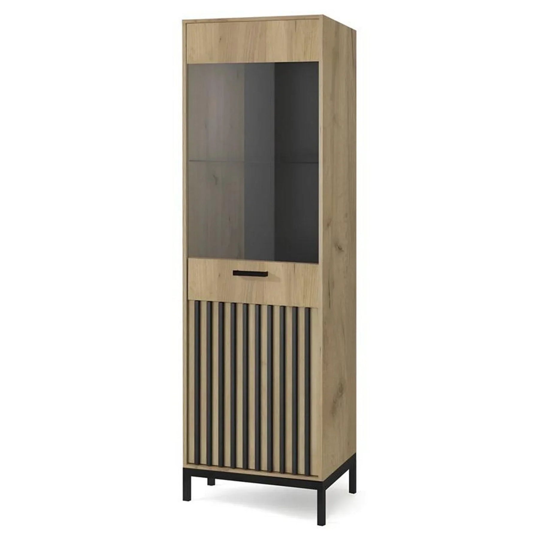 Vitrina HOUSTON OCN-35815, stejar craft/negru
