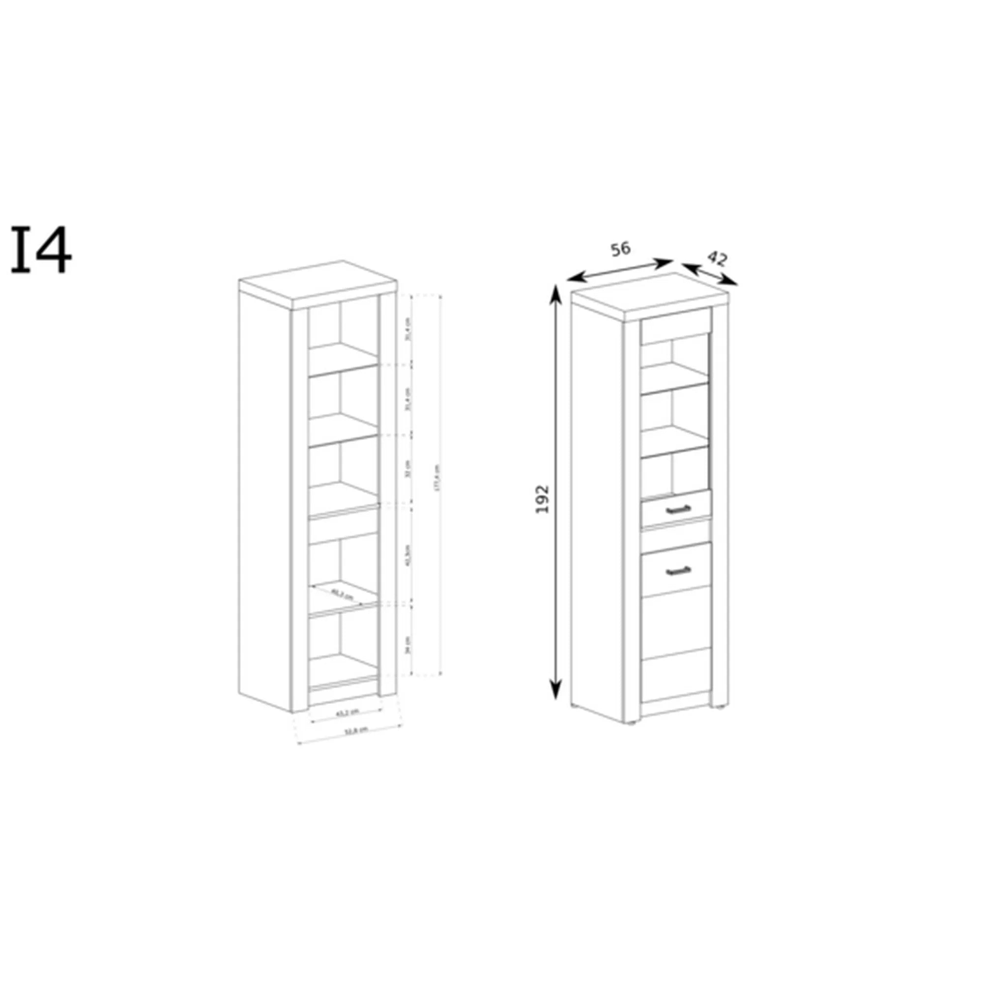 Vitrina HOUSTON OCN-35819, frasin inchis