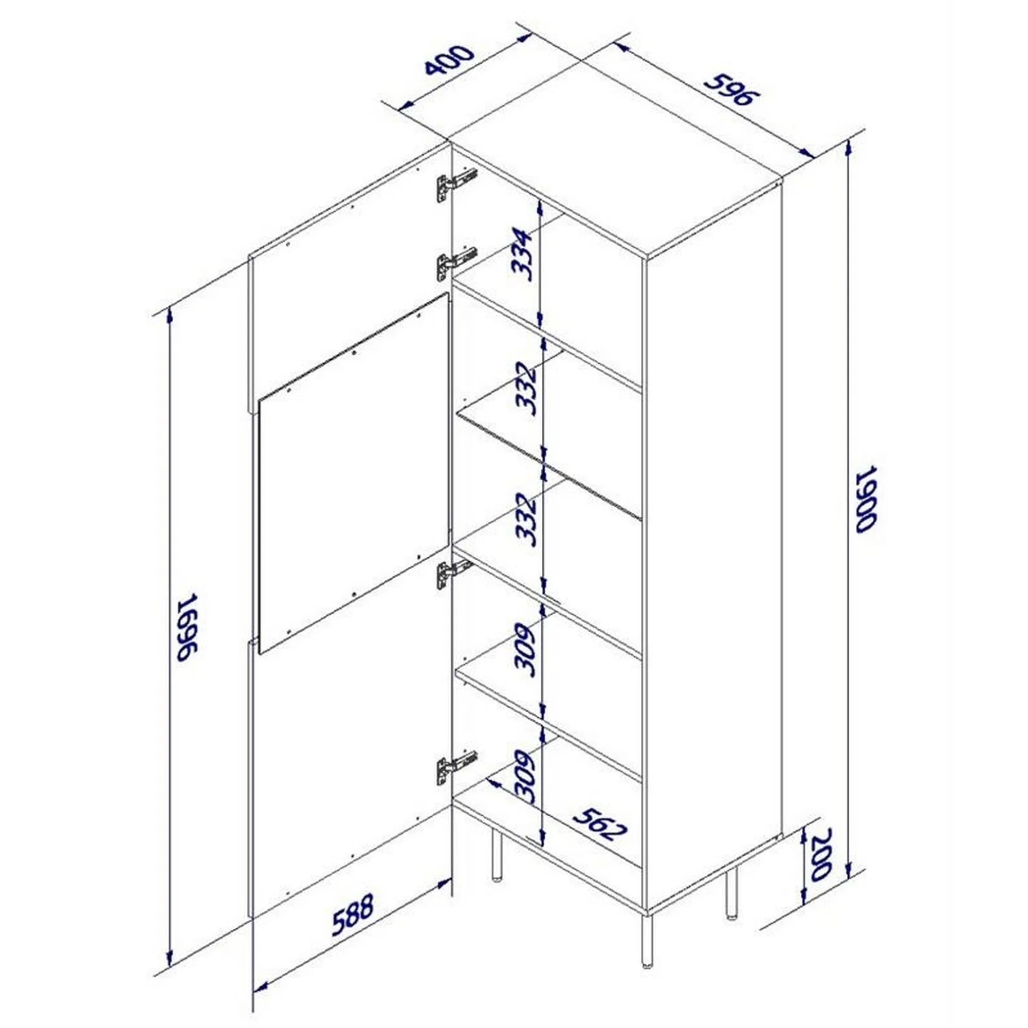 Vitrina HOUSTON OCN-35820, negru