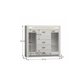 Vitrina HOUSTON OCN-35822, stejar craft alb