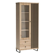 Vitrina HOUSTON OCN-35824, stejar artisan/negru