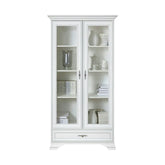 Vitrina IDENTO B, alb, PAL/sticla, 100x41x197 cm