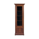 Vitrina KENT stanga, castan, PAL/sticla securizata, 71x43x205 cm