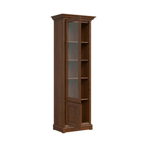 Vitrina KENT stanga, castan, PAL/sticla securizata, 71x43x205 cm