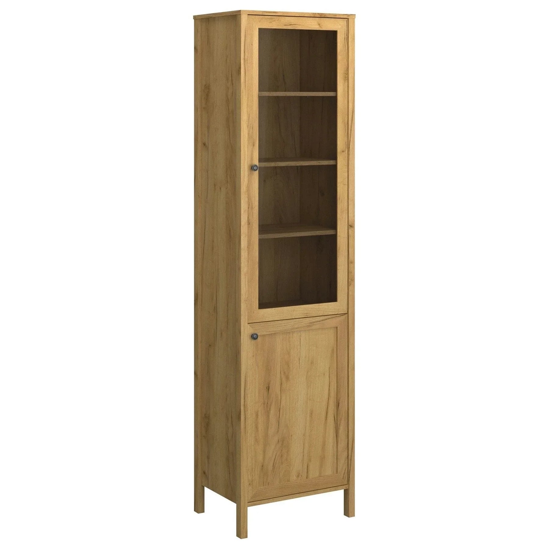 Vitrina KLARK, PAL laminat/MDF, stejar auriu, 55×42×210 cm