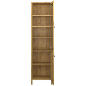 Vitrina KLARK, PAL laminat/MDF, stejar auriu, 55×42×210 cm