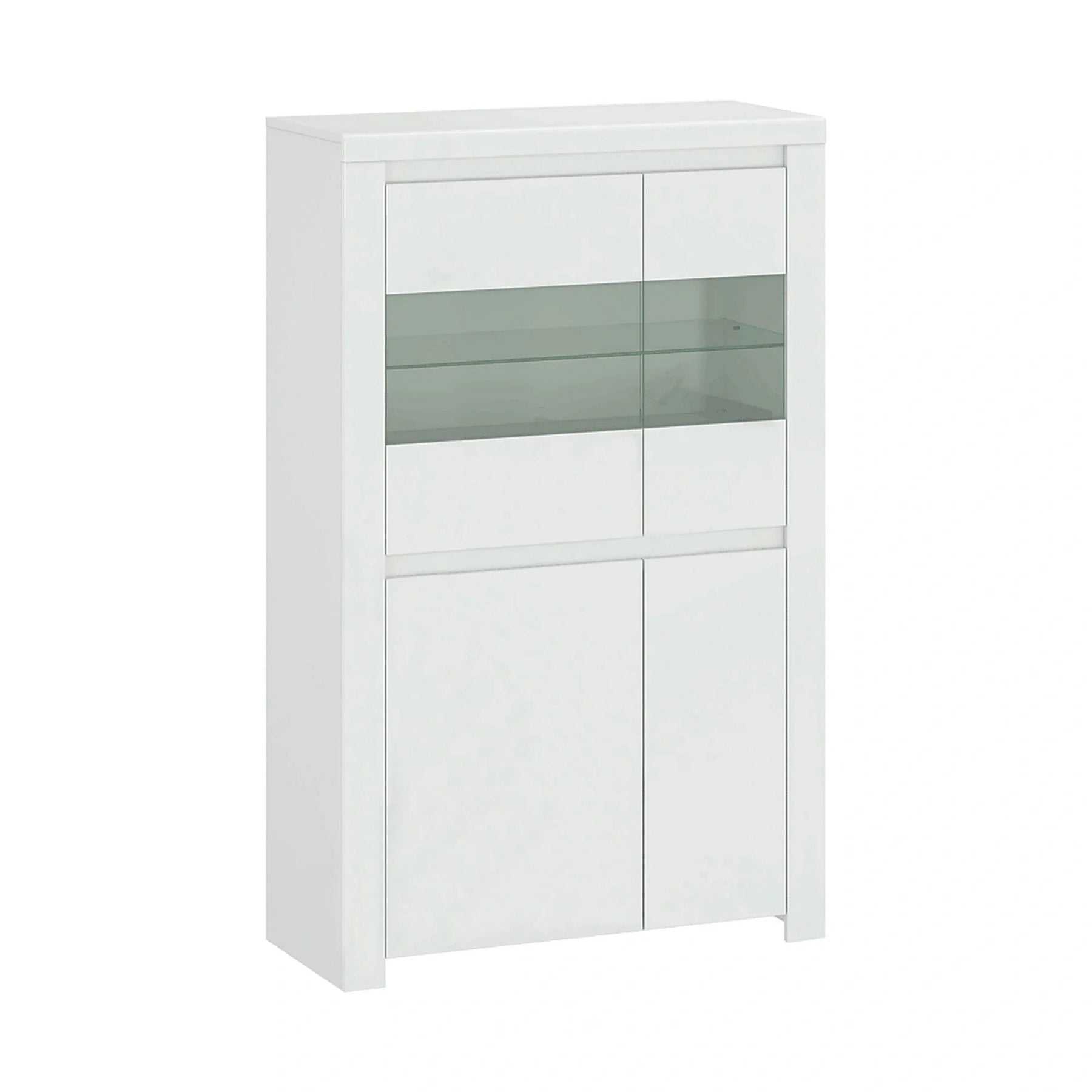 Vitrina LINGO, alb, PAL laminat, sticla, 98x42x157 cm