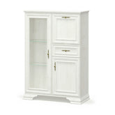 Vitrina living clasica IRYS, pin alb anderson, PAL laminat, 93x39x133 cm