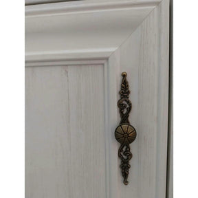 Vitrina living clasica IRYS, PAL laminat/MDF/HDF, pin alb anderson, 93.4×39×133 cm