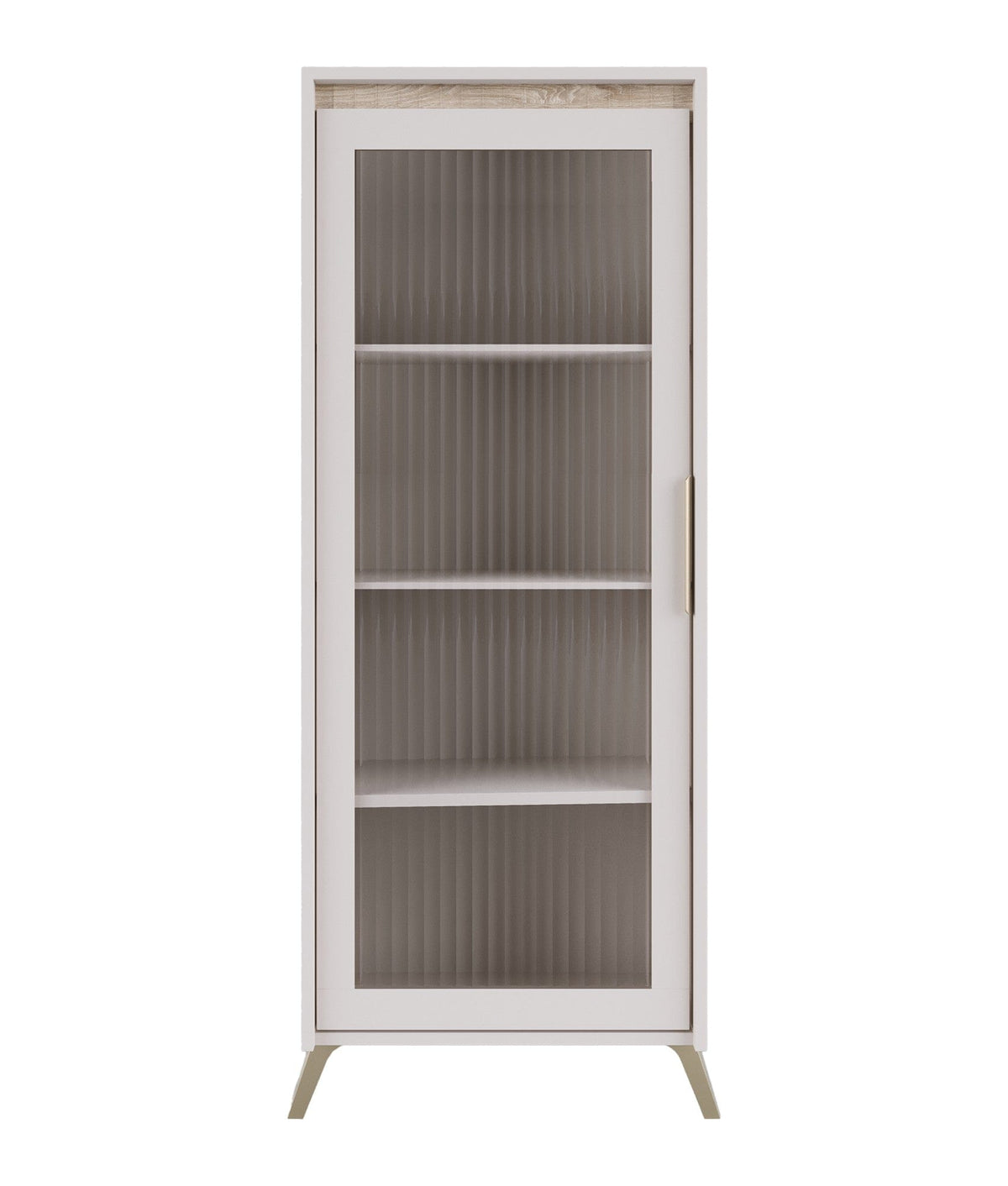 Vitrina LOUNGE 3, casmir/stejar sonoma, PAL/sticla, 61x45x152.5 cm