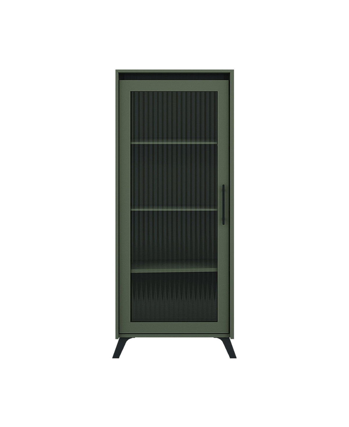 Vitrina LOUNGE 3, verde/negru, PAL/sticla, 61x45x152.5 cm