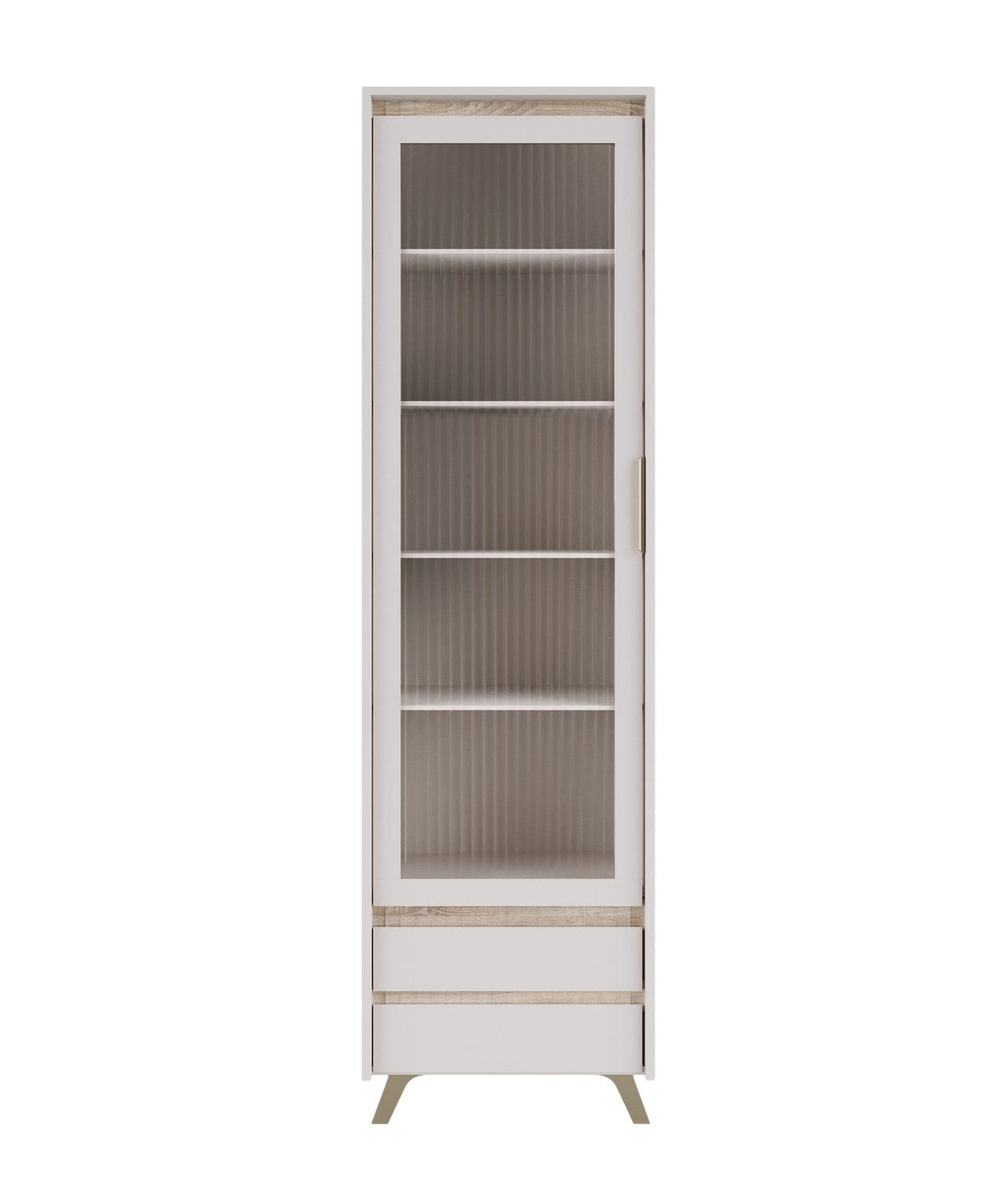 Vitrina LOUNGE 6, casmir/stejar sonoma, PAL/sticla, 62x45x212 cm
