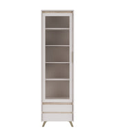 Vitrina LOUNGE 6, casmir/stejar sonoma, PAL/sticla, 62x45x212 cm