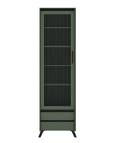 Vitrina LOUNGE 6, verde/negru, PAL/sticla, 62x45x212 cm