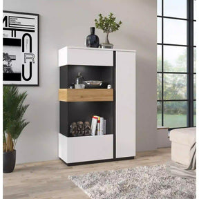 Vitrina NAPOLI OCN-28024, alb/stejar