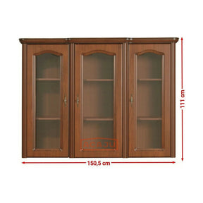 Vitrina NATALIA NAD150, PAL/MDF/sticlă securizata, visin primavera, 151×45×111 cm