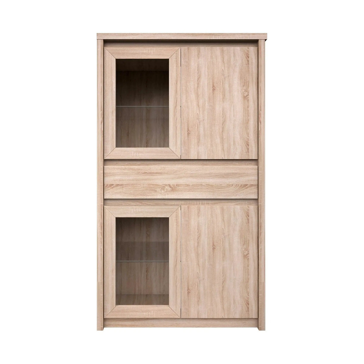 Vitrina NORTON, stejar sonoma, PAL laminat/canturi PVC/sticla, 87x40x154 cm
