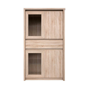 Vitrina NORTON, stejar sonoma, PAL laminat/canturi PVC/sticla, 87x40x154 cm