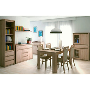 Vitrina NORTON, PAL laminat/sticlă, stejar sonoma, 87×40×154 cm