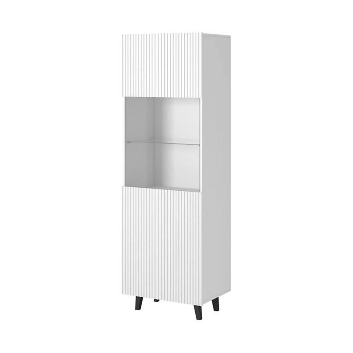 Vitrina PAFOS, alb, PAL laminat/sticla, 60x40x182 cm