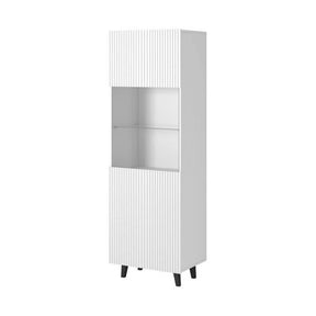 Vitrina PAFOS, alb, PAL laminat/sticla, 60x40x182 cm