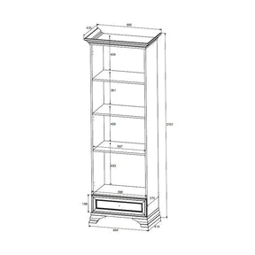 Vitrina pentru living IDENTO, PAL/MDF/sticlă, alb, 69.5×43.3×210.1 cm