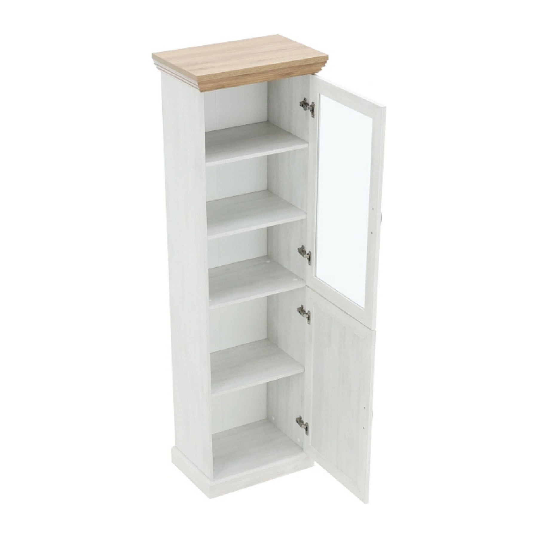 Vitrina living ROYAL W1D, PAL melaminat, pin nordic/stejar salbatic, 57x39x187 cm
