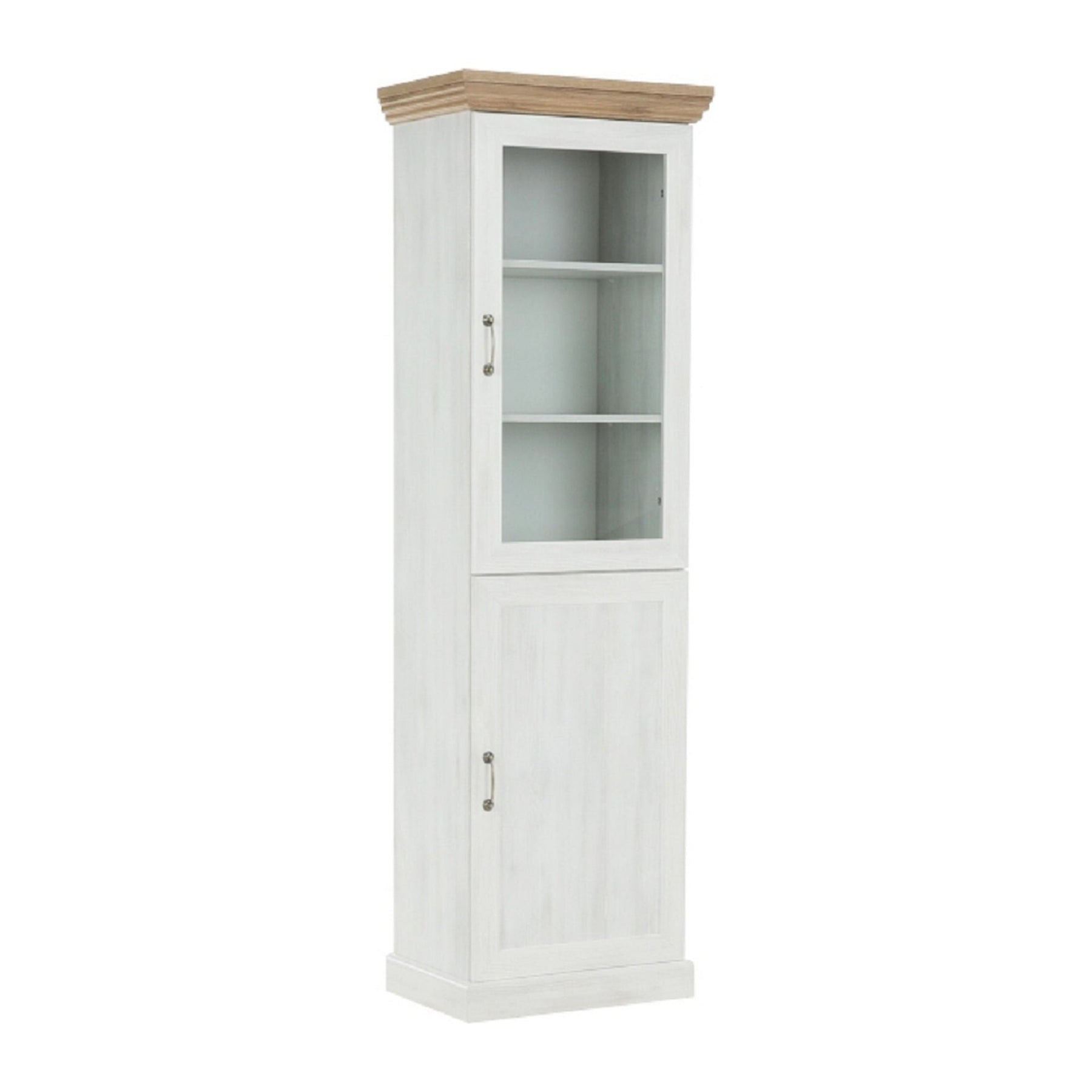 Vitrina living ROYAL W1D, PAL melaminat, pin nordic/stejar salbatic, 57x39x187 cm