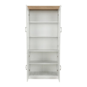Vitrina living ROYAL W4D, PAL melaminat, pin nordic/stejar salbatic, 87x39x187 cm