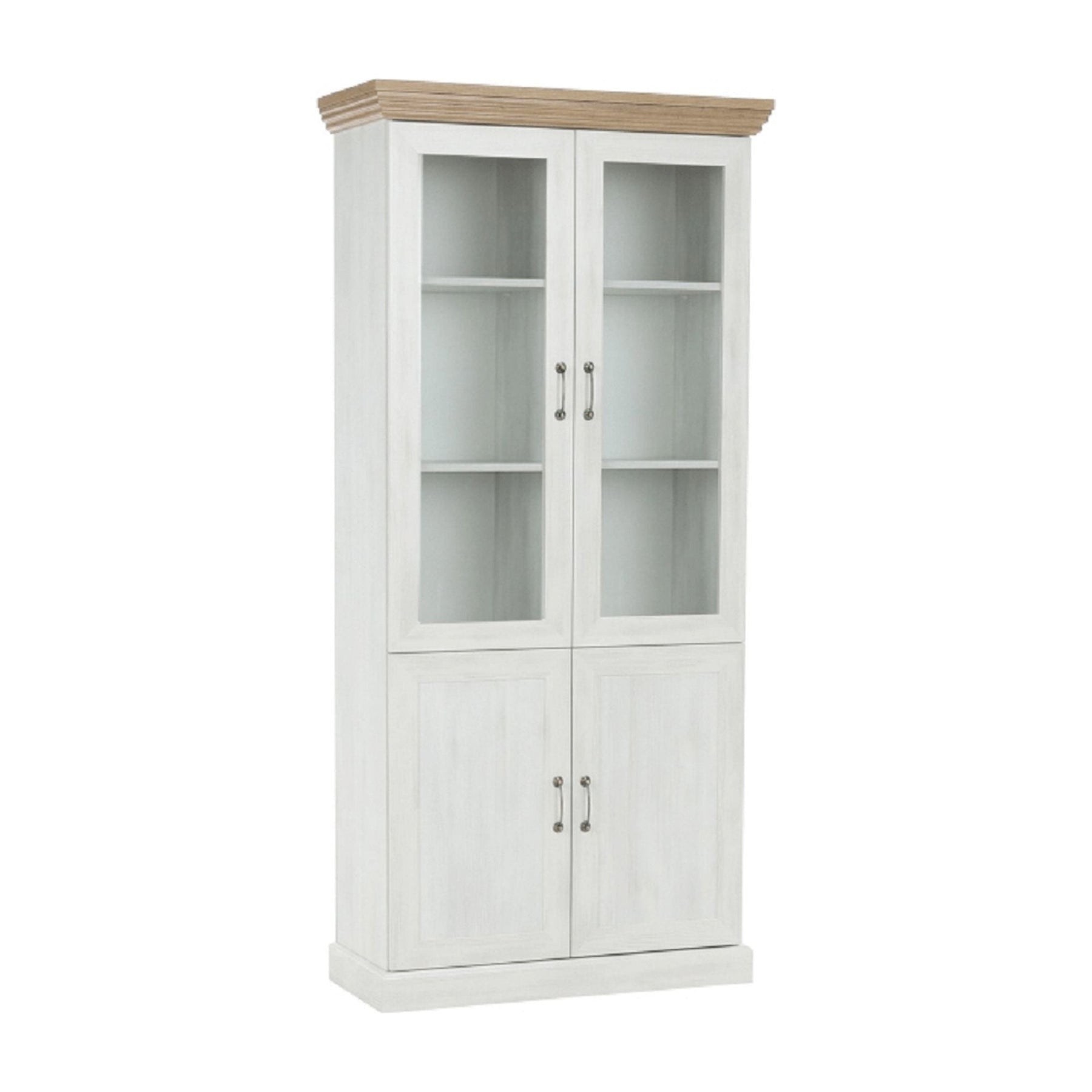 Vitrina living ROYAL W4D, PAL melaminat, pin nordic/stejar salbatic, 87x39x187 cm