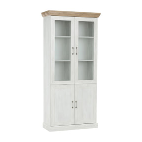 Vitrina living ROYAL W4D, PAL melaminat, pin nordic/stejar salbatic, 87x39x187 cm