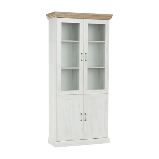 Vitrina living ROYAL W4D, PAL melaminat, pin nordic/stejar salbatic, 87x39x187 cm