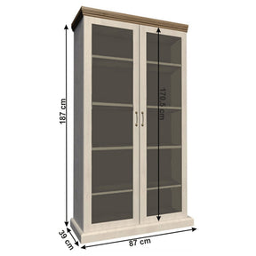 Vitrina living ROYAL WS, PAL melaminat, pin nordic/stejar salbatic, 87x39x187 cm