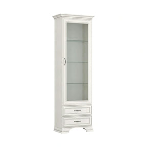 Vitrina TIFFANY II, PAL laminat/metal/sticlă, grej, 69×40×212 cm