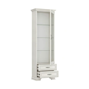Vitrina TIFFANY II, PAL laminat/metal/sticlă, grej, 69×40×212 cm