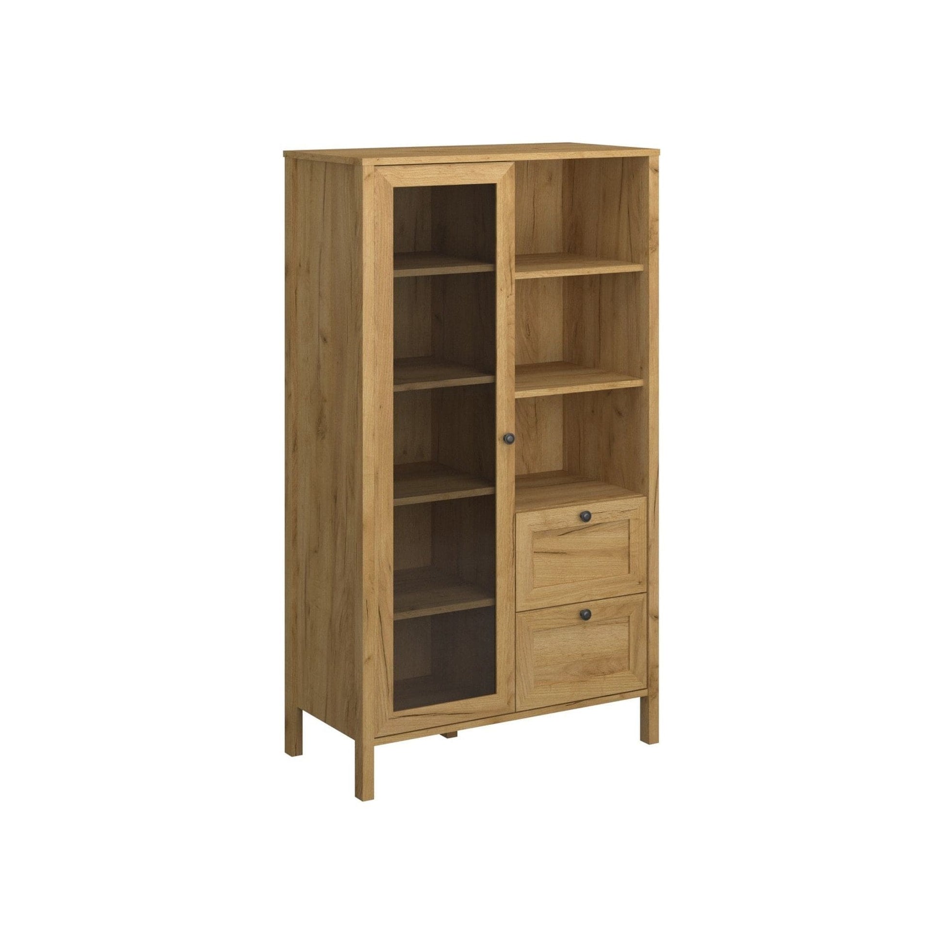 Vitrina KLARK, stejar auriu, PAL laminat, 84x42x150 cm