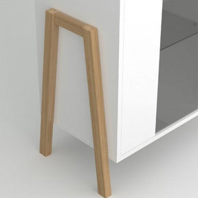 Vitrina BELLE, alb, PAL laminat, lemn, 103x41x153 cm